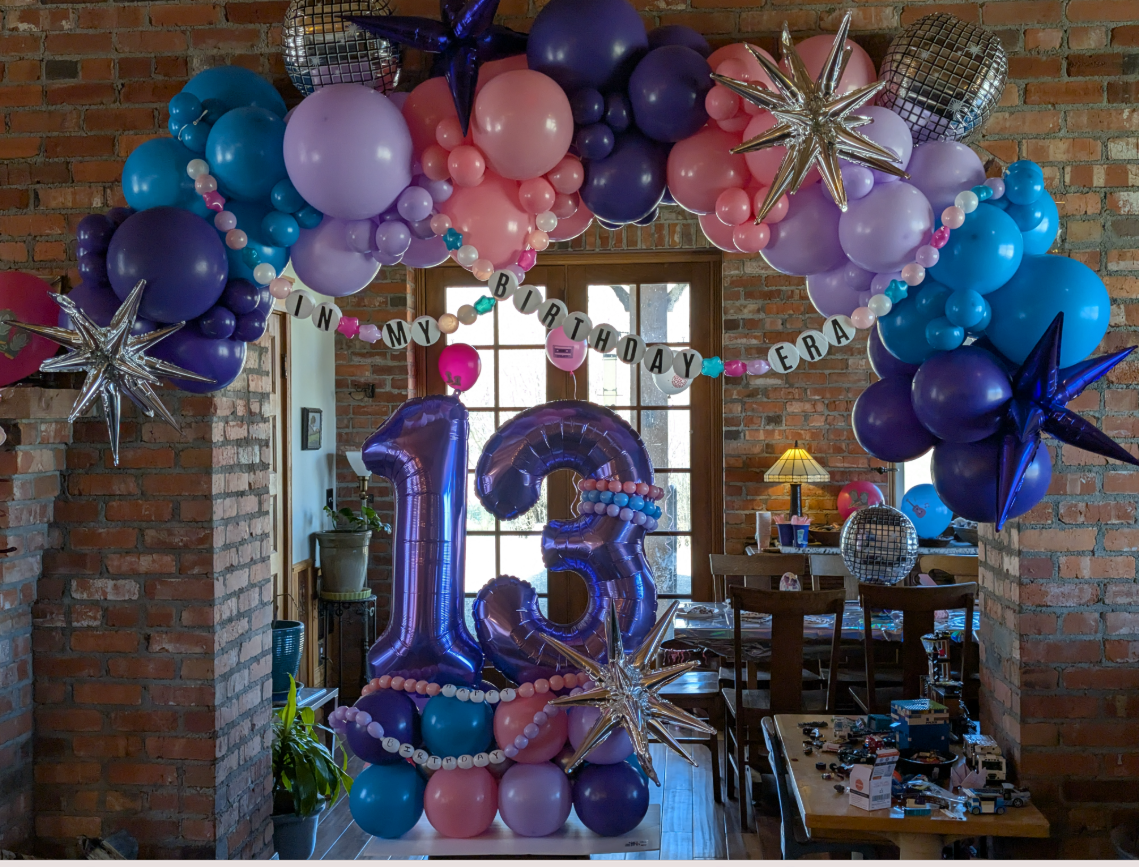 13th Birthday Balloon Arch Display