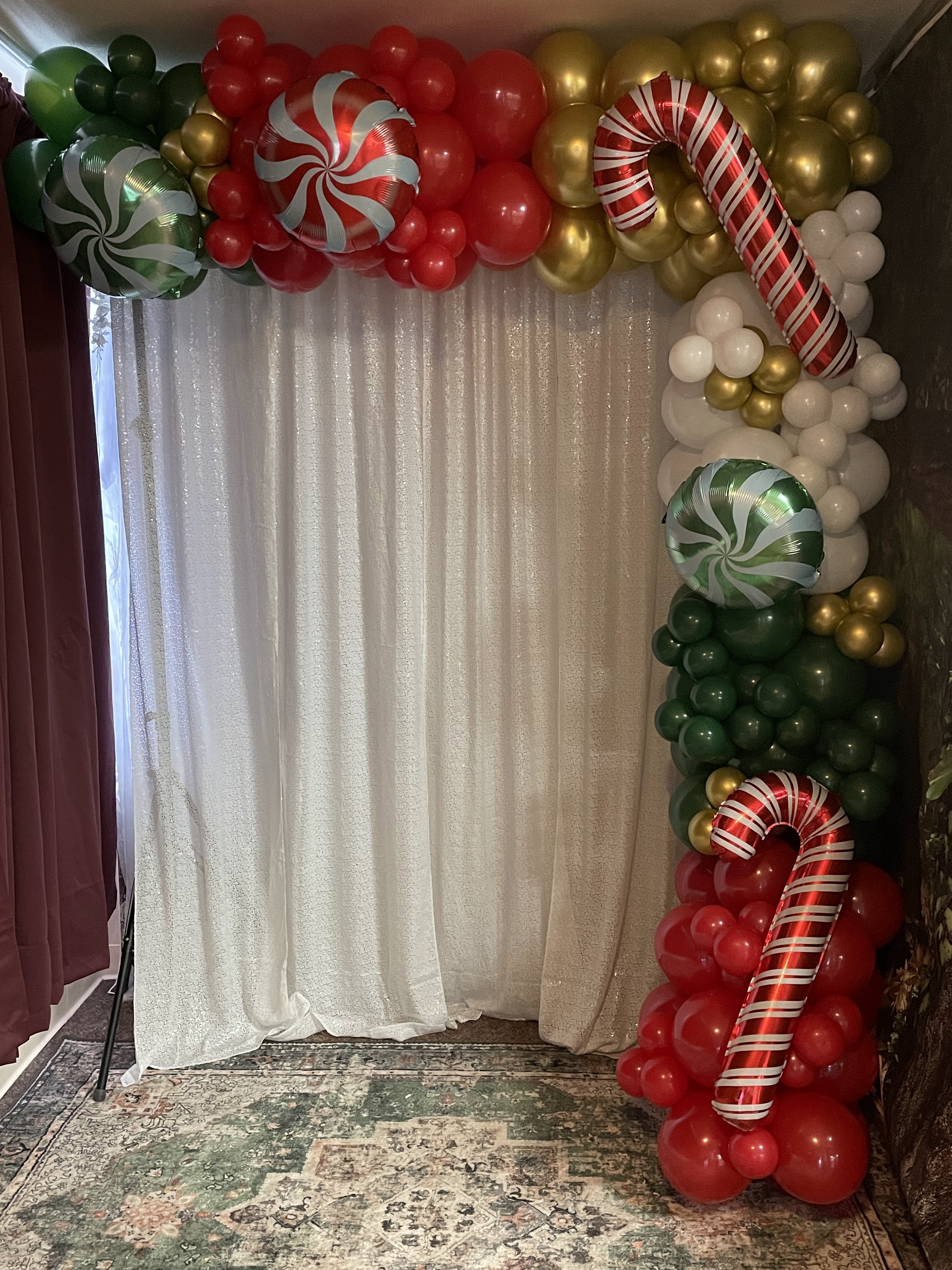 Christmas Candy Cane Balloon Arch