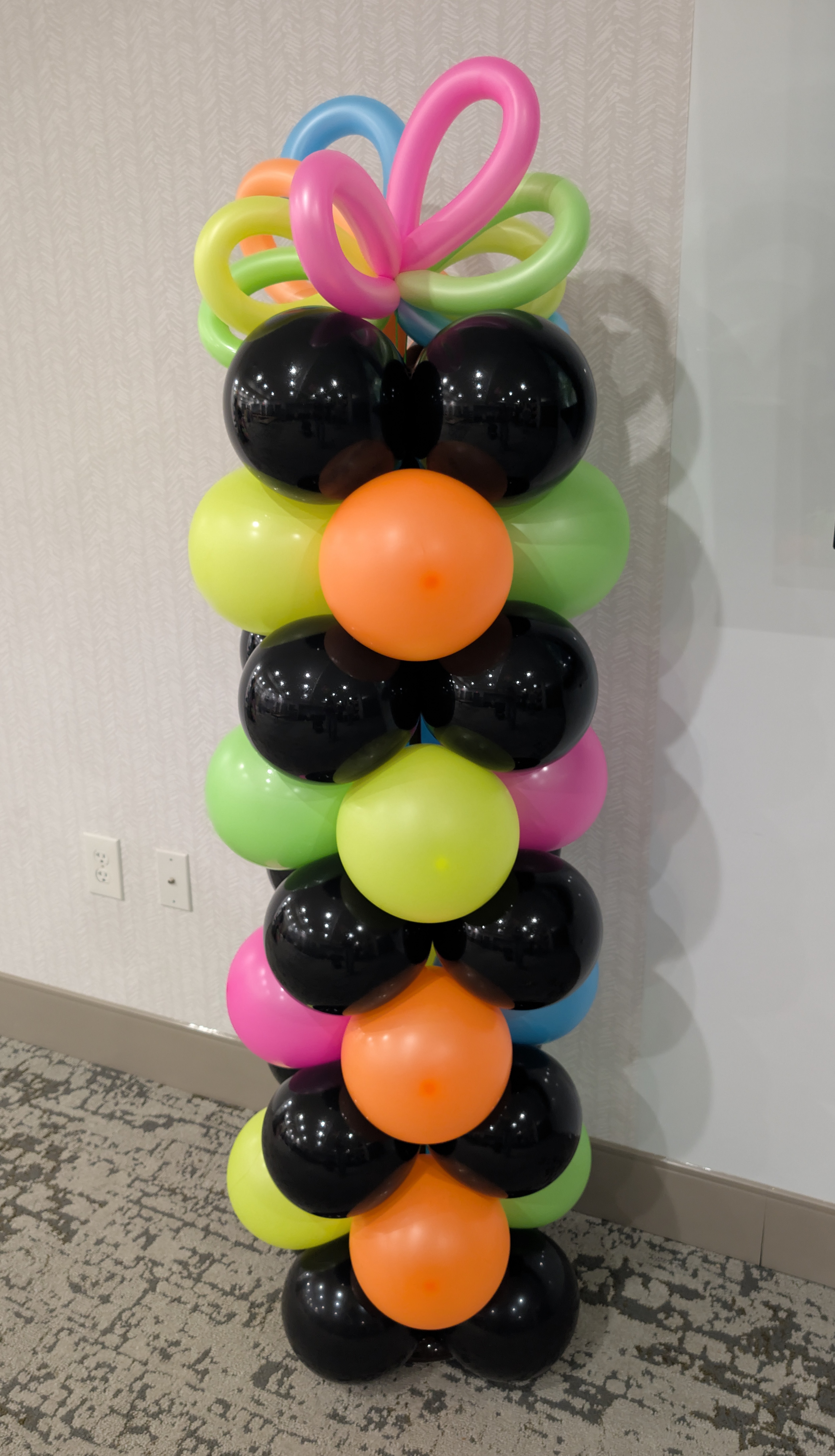 Colorful Balloon Column with Flowers