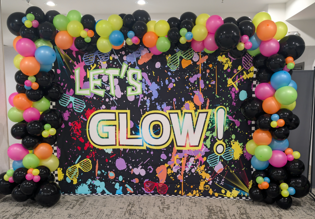 Let's Glow Neon Party Backdrop
