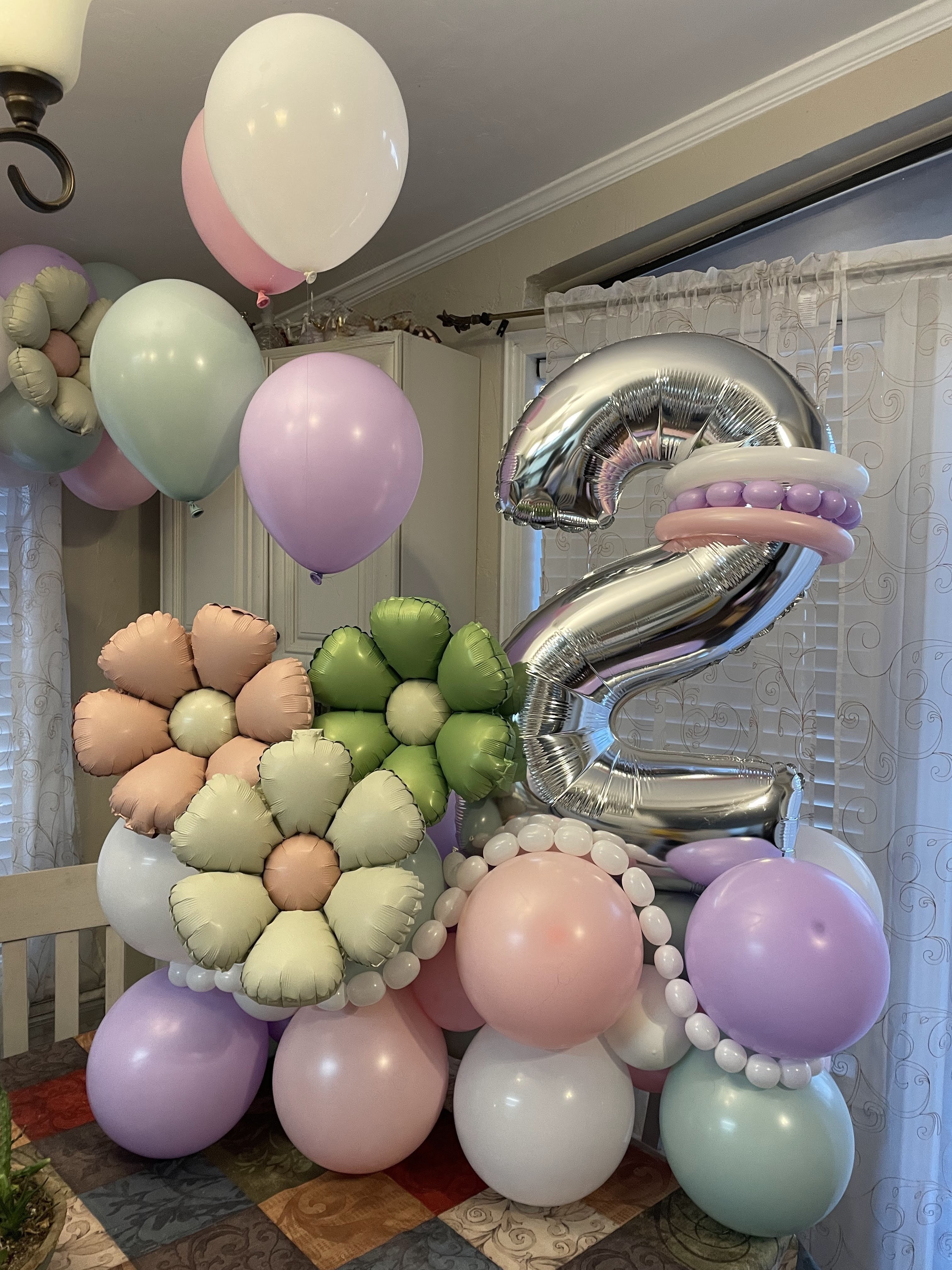 Pastel Number 2 Birthday Arrangement