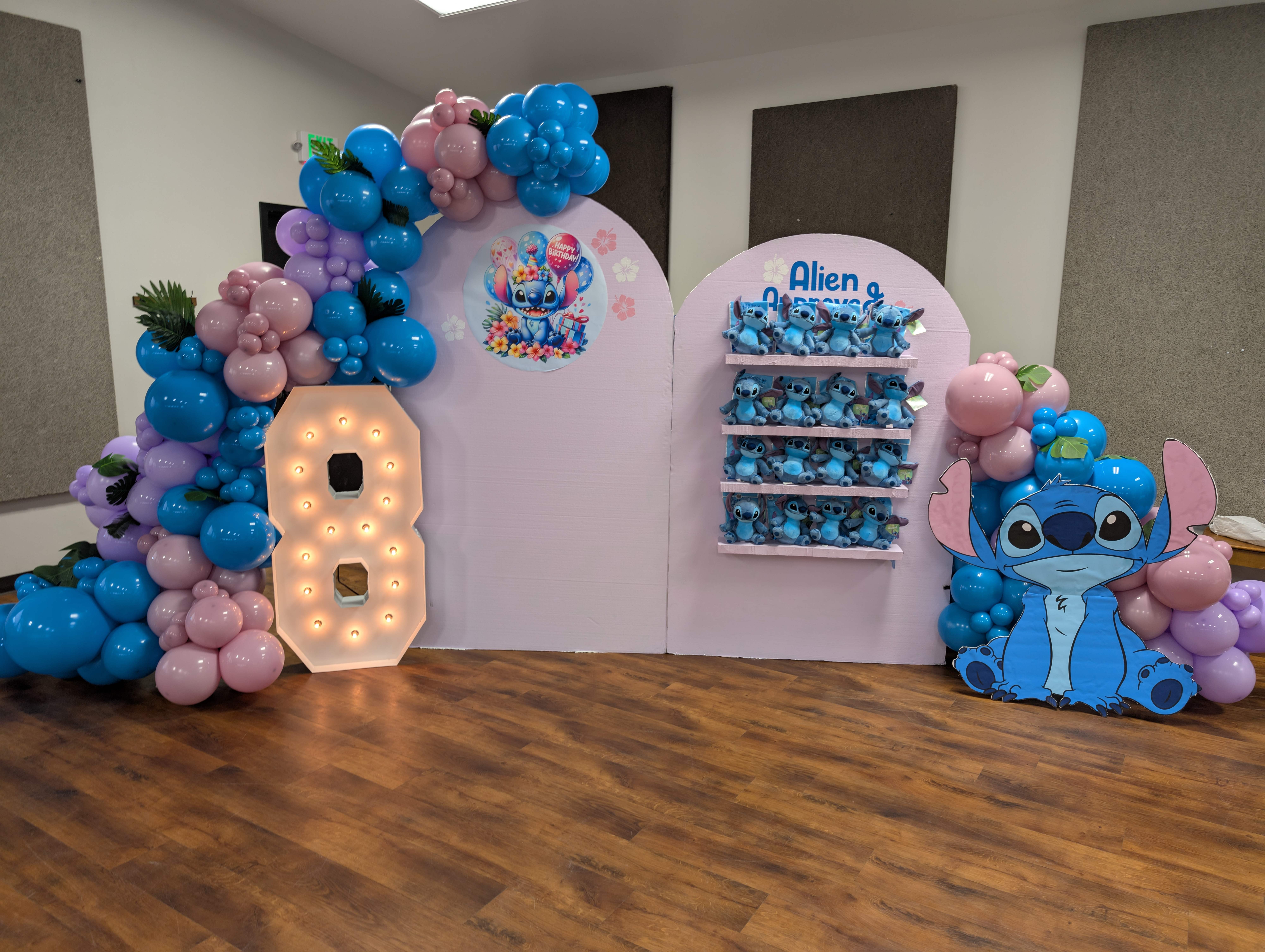 Stitch 8th Birthday Party Setup