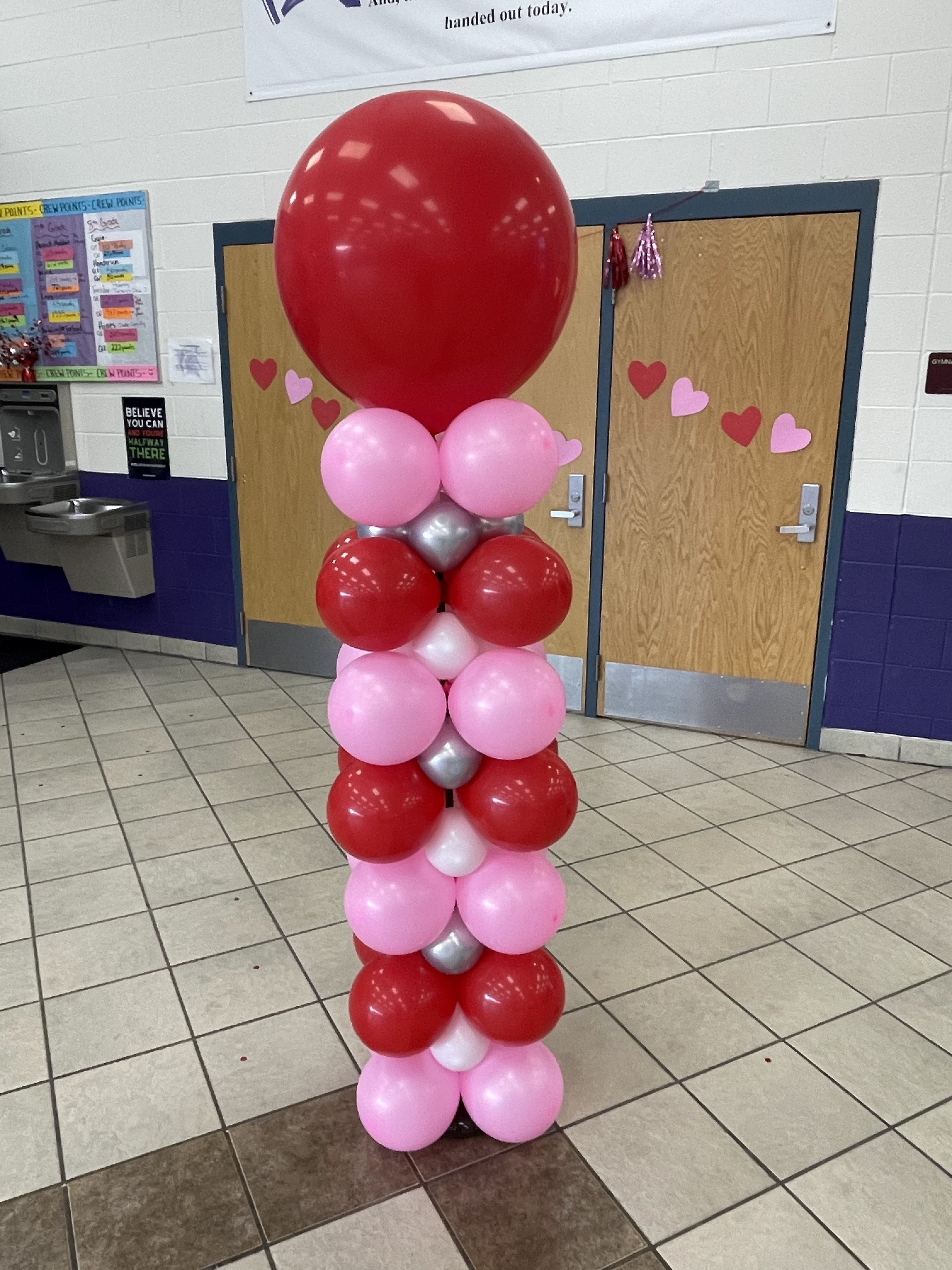 Valentine's Day School Balloon Column